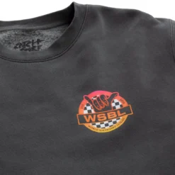 WSBL Pigment-Dyed Sweatshirt -Kyosho Shop A24FLC002 BLK Detail 2copy