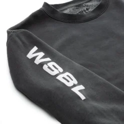 WSBL Pigment-Dyed Sweatshirt -Kyosho Shop A24FLC002 BLK Detail 4copy