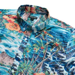 CS X Hoffman® Aloha S/S Woven - Island Blue 10 CS X Hoffman® Aloha S/S Woven - Island Blue -Kyosho Shop A24WVN001 BLU D1