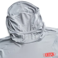 Catch Fish // Performance Gaitered L/S Hooded Shirt -Kyosho Shop CF24MSS001 GRY Gator SQcopy