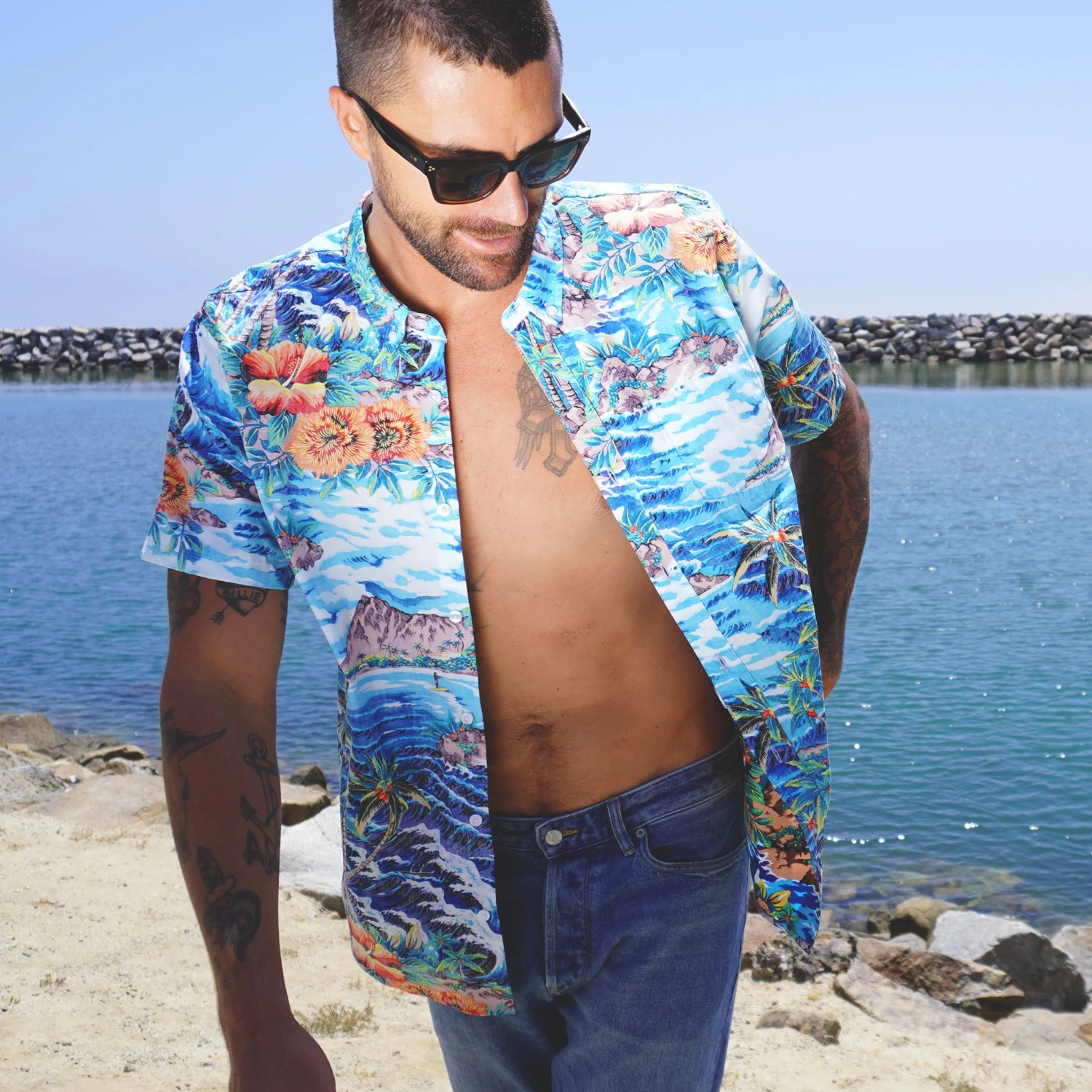 CS X Hoffman® Aloha S/S Woven - Island Blue 6 CS X Hoffman® Aloha S/S Woven - Island Blue - Image 6