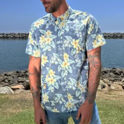 CS X Hoffman® Aloha S/S Woven - Navy Floral -Kyosho Shop HoffmanNavyFloral3