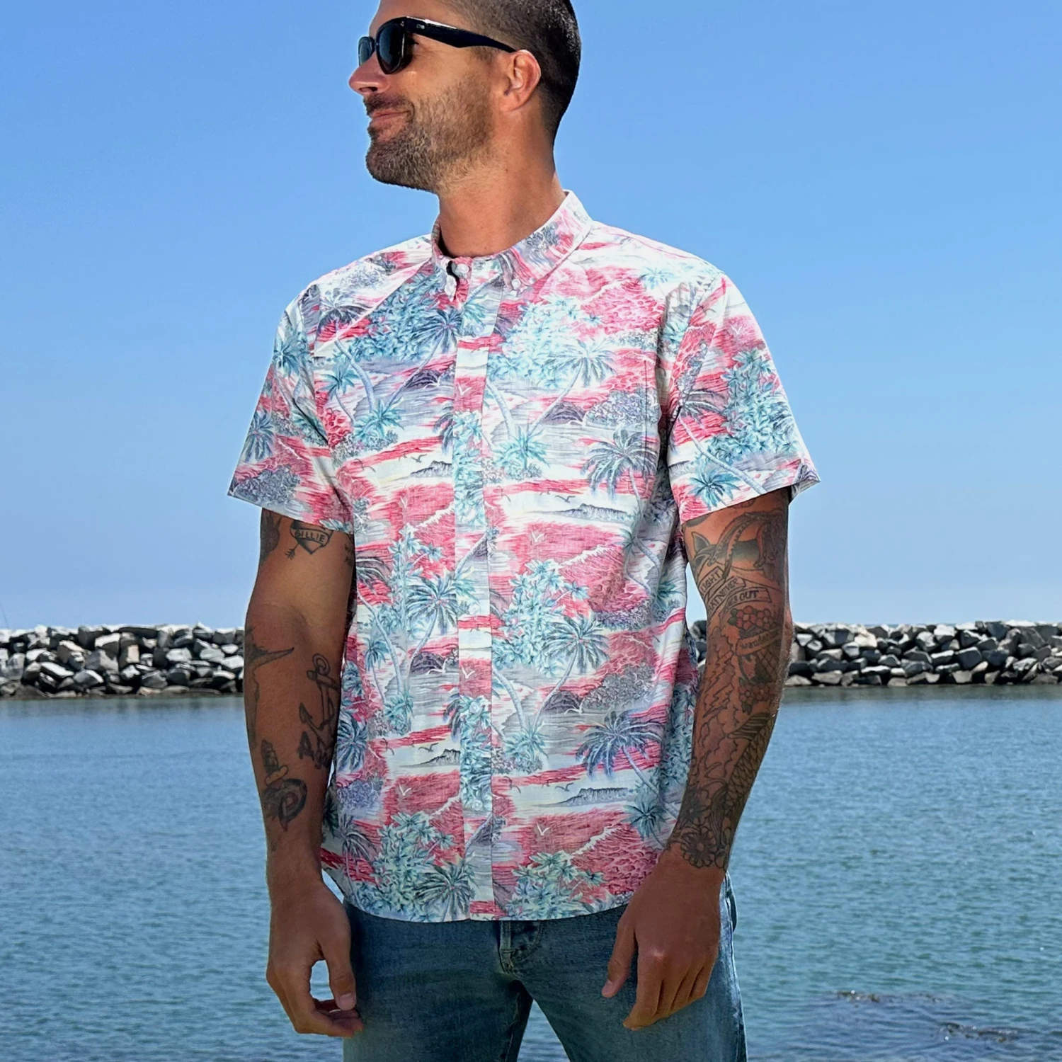 CS X Hoffman® Aloha S/S Woven - Sunset Red 6 CS X Hoffman® Aloha S/S Woven - Sunset Red - Image 6