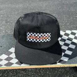Neon Script Trucker Hat // Black -Kyosho Shop NeonScriptHatProductPage3