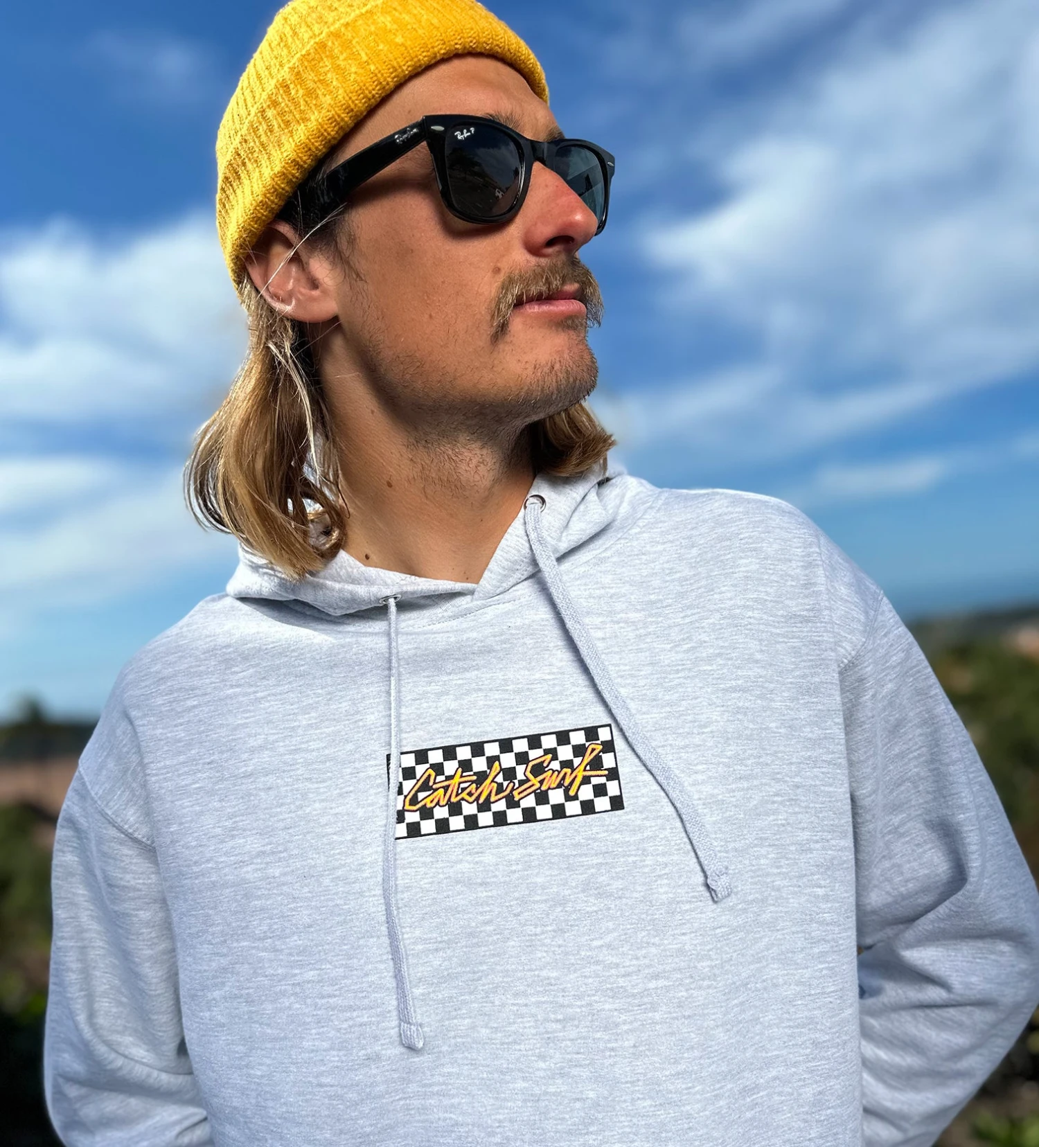 Neon Script Fleece Pullover Hoodie - Heather Grey 2 Neon Script Fleece Pullover Hoodie - Heather Grey - Image 2