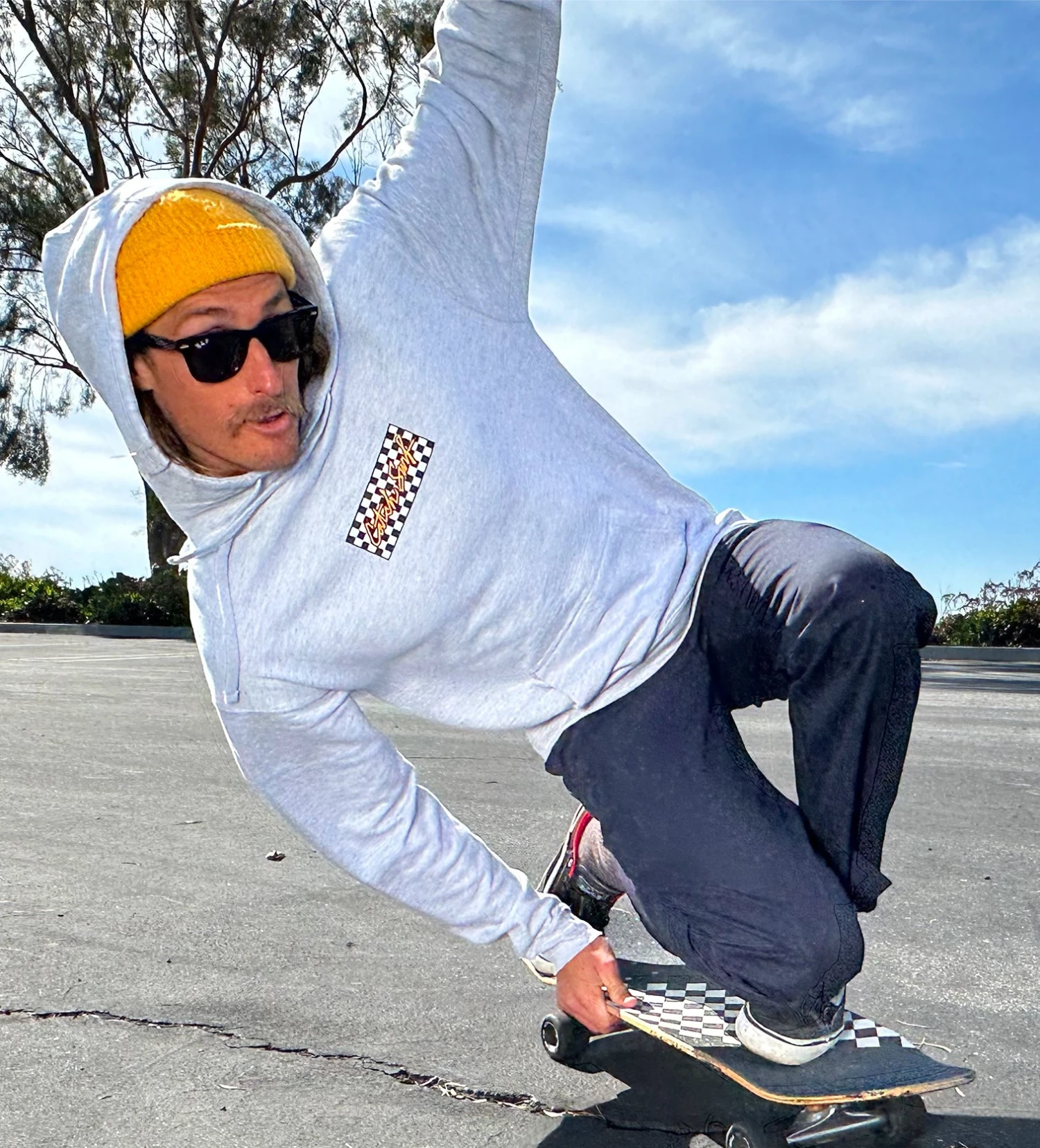 Neon Script Fleece Pullover Hoodie - Heather Grey 6 Neon Script Fleece Pullover Hoodie - Heather Grey - Image 6