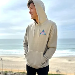 Static Slash Fleece Pullover Hoodie - Cement -Kyosho Shop StaticSlashHoodieProductPage2